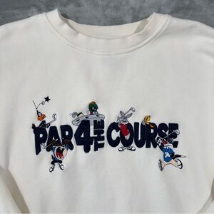 VTG Warner Bros Studio Store Mens Par 4 The Course Crewneck Sweatshirt Golf XXL